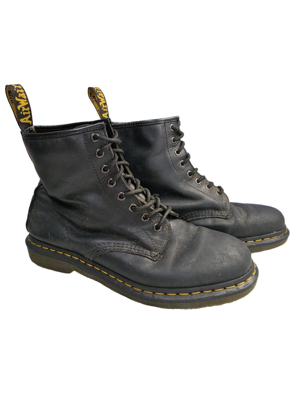 Dr Doc Martens 11822 Vintage Smooth Black Leather Combat Boots Mens Size 10 M